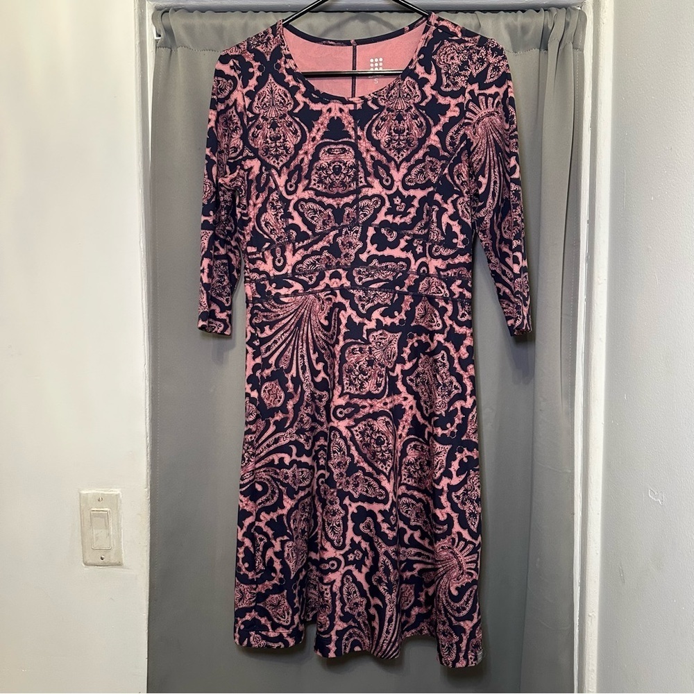 Title Nine Patterned 1/4 Sleeve Athletic Sporty Camping Hiking Dress Size Small - Picture 4 of 16